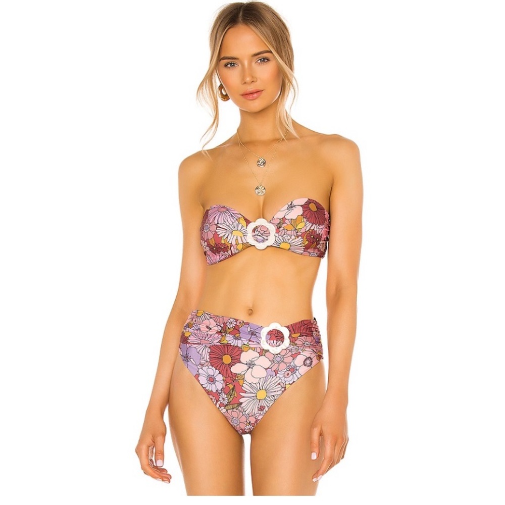 Beach Riot Marsala Floral Bikini